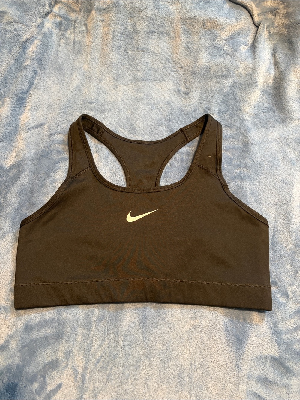 Nike Black Racerback Sports Bra with White Swoosh